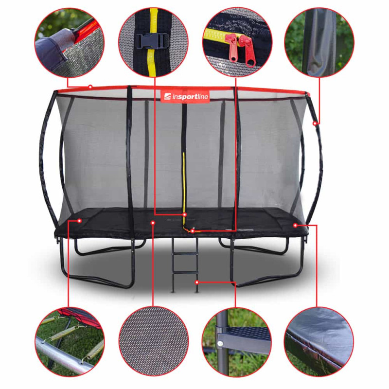 Батут inSPORTline Flea 274x183 см с сеткой и лестницей