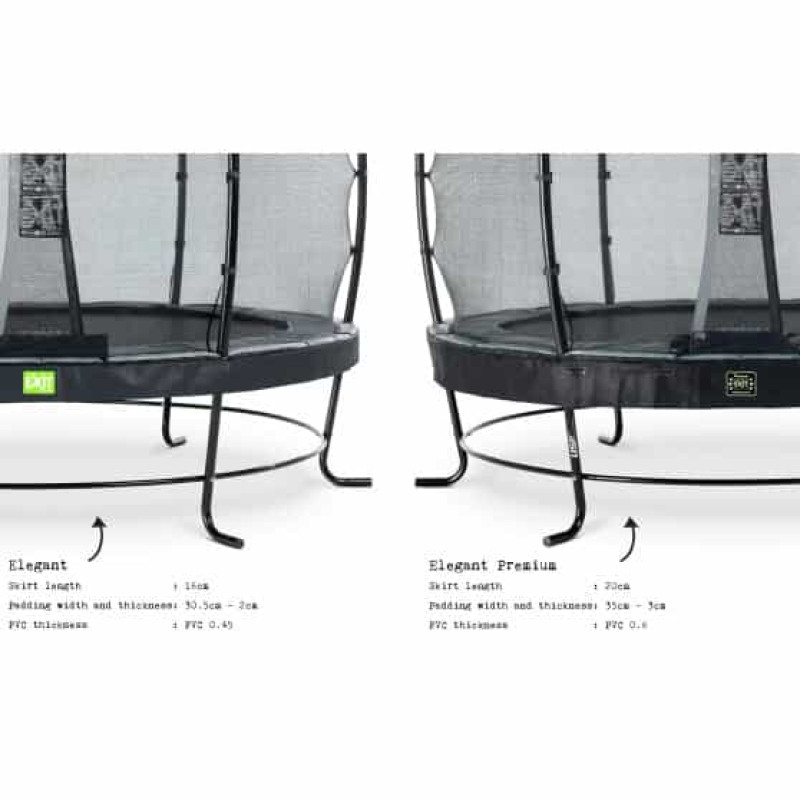 Батут Exit Elegant Premium Black 366 см с сеткой Deluxe