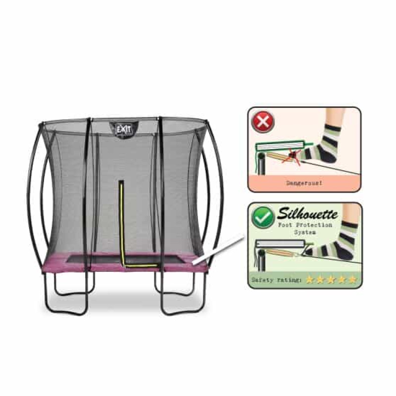 Батут Exit Silhouette Pink 153х214 см с сеткой