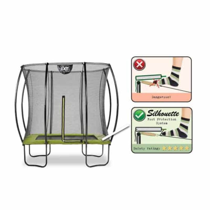 Батут Exit Silhouette Green 153х214 см с сеткой