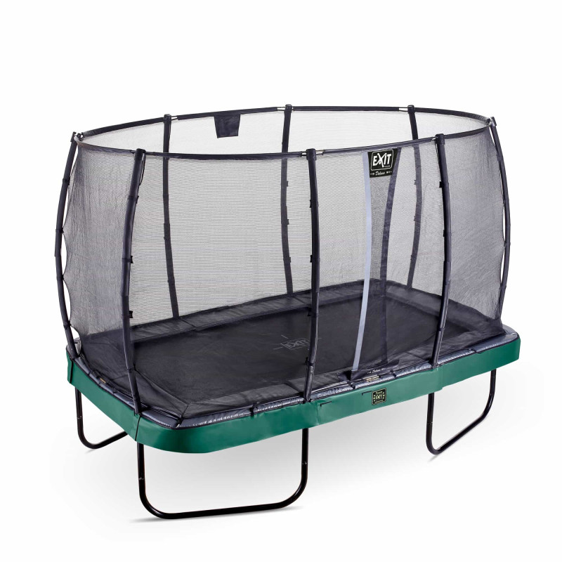 Батут Exit Elegant Premium Green 244x427 см с сеткой Deluxe