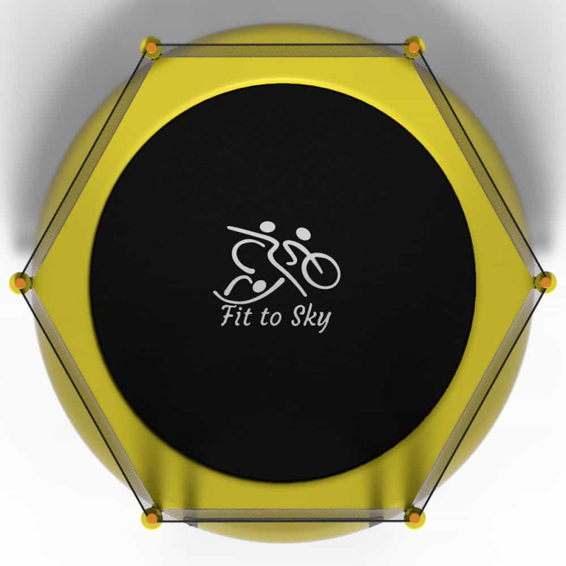 Батут FitToSky Black 152 см желтый с сеткой