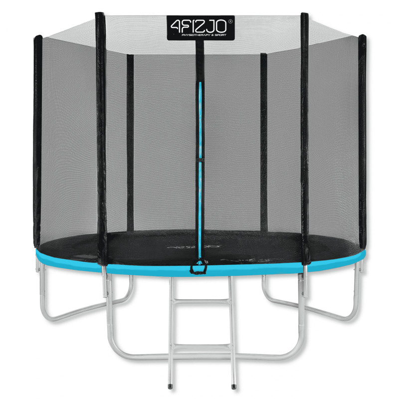 Батут 4FIZJO Classic 252 см Black/Blue с внешней сеткой и лестницей