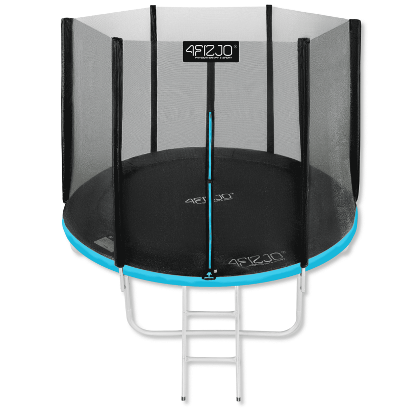 Батут 4FIZJO Classic 252 см Black/Blue с внешней сеткой и лестницей