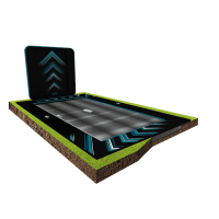 Батут Berg Ultim FlatGround Elite Black 500x300 см із AeroWall Black 2x2