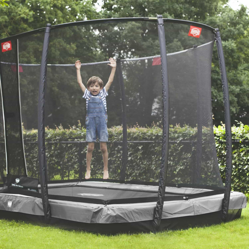 Батут Berg Ultim InGround Champion Grey 330x220 см с сеткой Deluxe