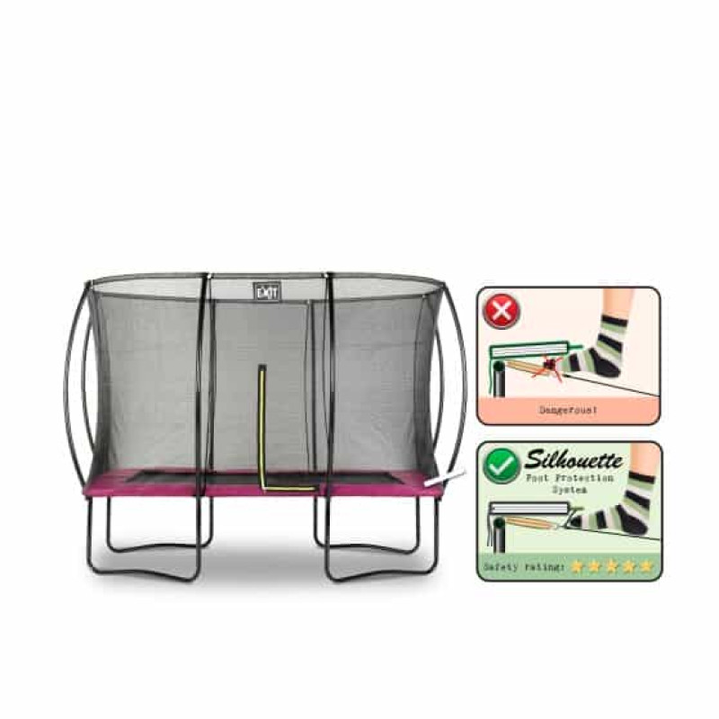 Батут Exit Silhouette Pink 214х305 см с сеткой