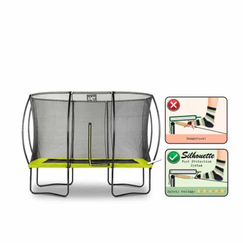 Батут Exit Silhouette Green 214х305 см с сеткой