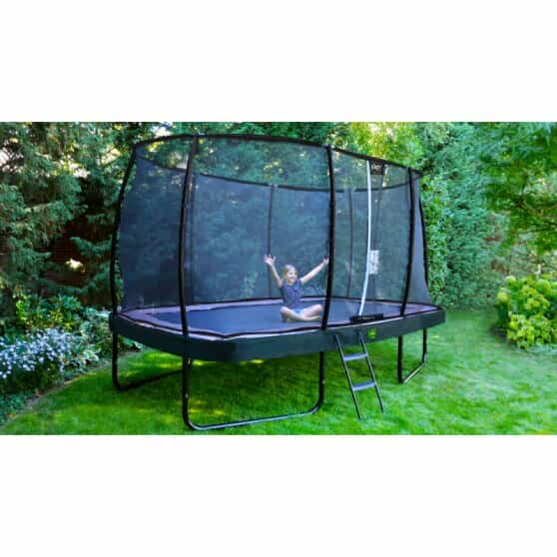 Батут Exit Elegant Premium Black 214x366 см з сіткою Deluxe