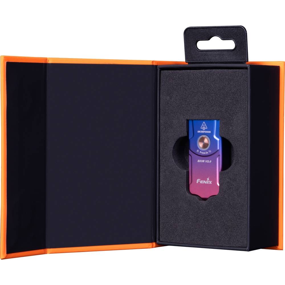 Фонарик наключный Fenix E03R V2.0, сиреневый