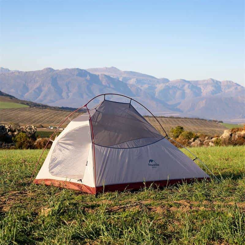 Ультралегкая двухместная палатка с подстилкой Naturehike Cloud Up 2 Updated NH17T001-T, 20D, серая