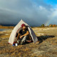 Ультралегкая двухместная палатка с подстилкой Naturehike Cloud Up 2 Updated NH17T001-T, 20D, серая