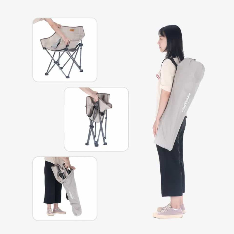 Крісло складане Naturehike NH20JJ022 600D Oxford Cotton / сталь, бежеве