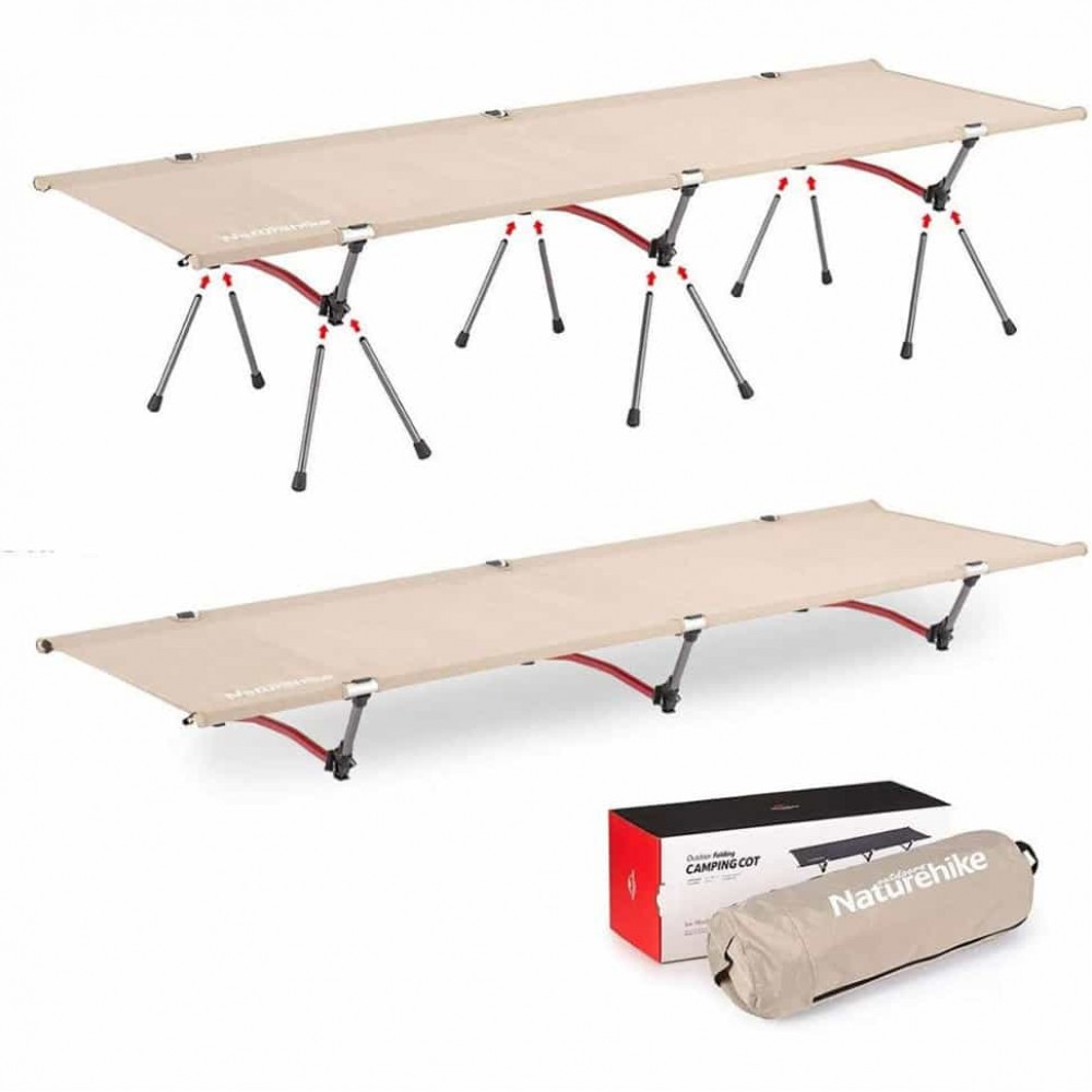 Ліжко складане Naturehike ультралегке NH19JJ006, алюміній, бежеве