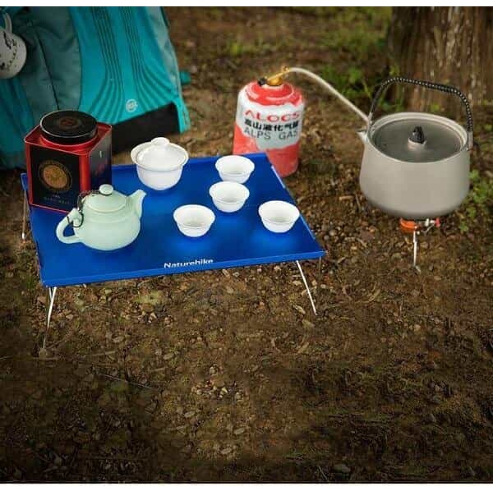 Складной алюминиевый стол для пикника Naturehike NH17Z001-L, 34х25 см, серый