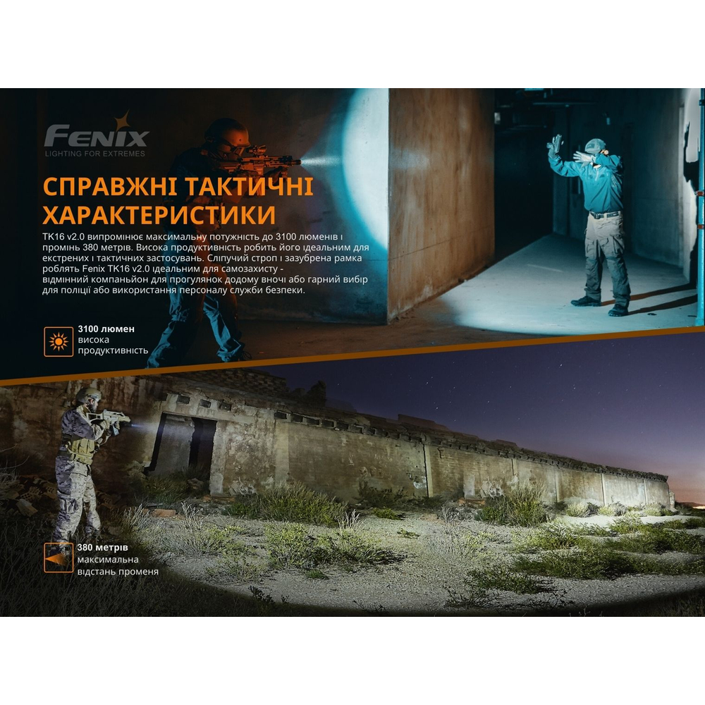 Ручной фонарь Fenix TK16 V2.0, зеленый