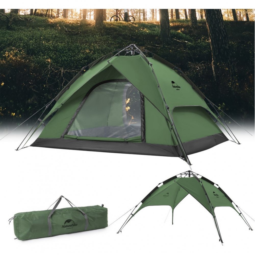 Четырехместная автоматическая палатка Naturehike NH21ZP008, темно-зеленая