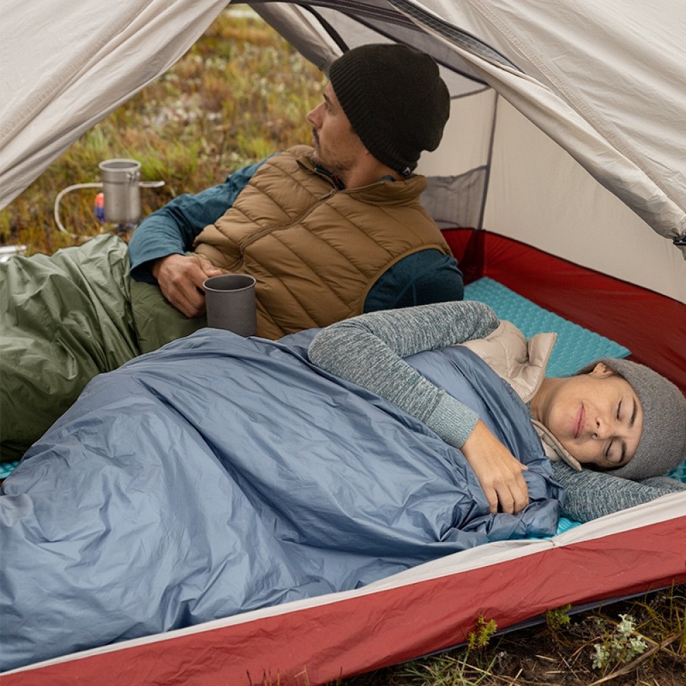 Спальник сверхлегкий Naturehike Ultralight LW180 NH21MSD09 левый, (15°C), размер M, серо-синий