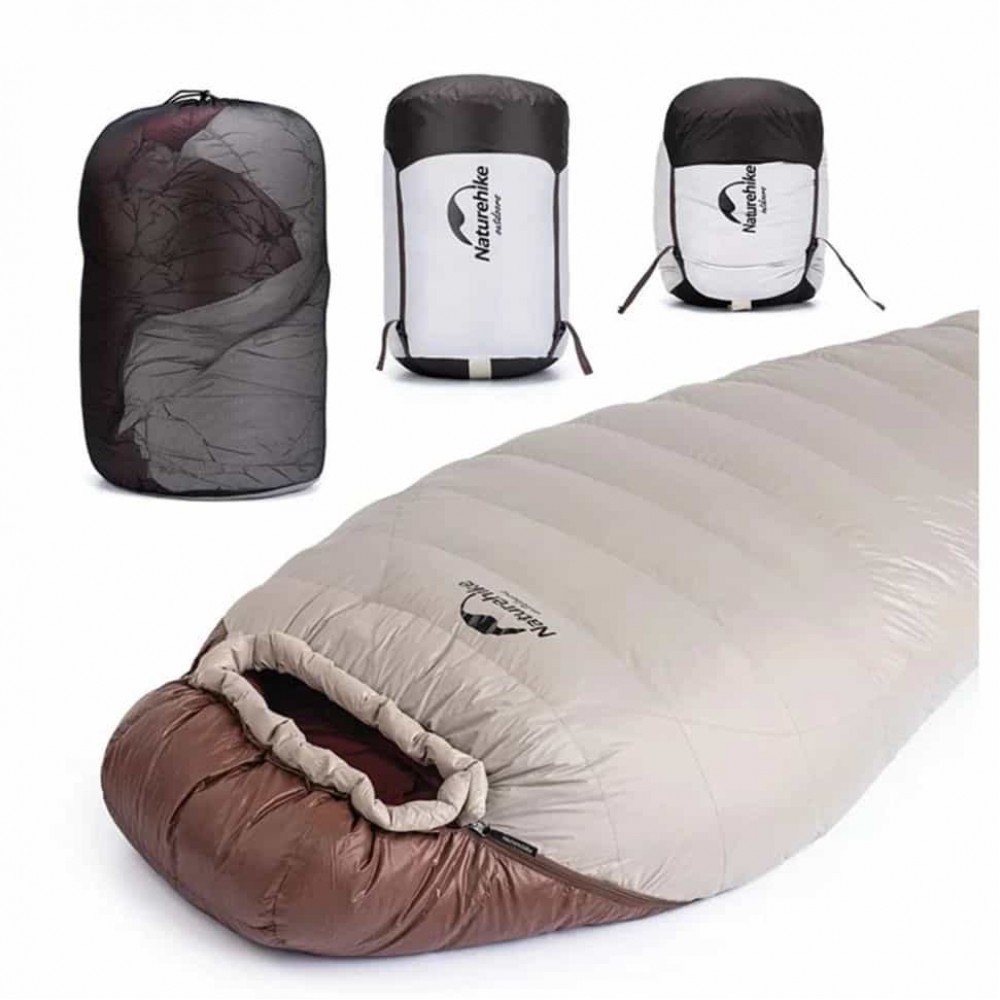 Спальник с натуральным пухом Naturehike Snowbird NH20YD001, р-р M, коричневый 510 г