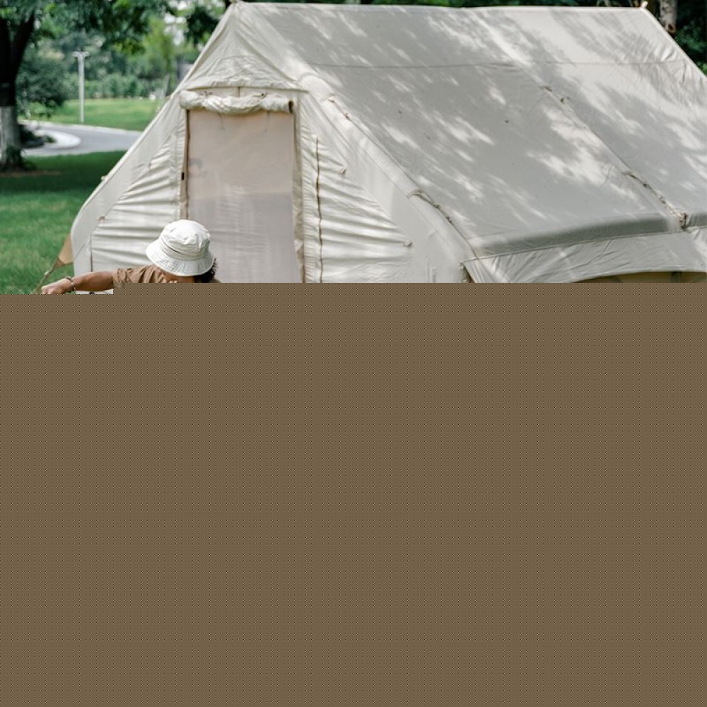 Матрац надувний одномісний з підголовником Naturehike CNK2300DZ020, бежевий