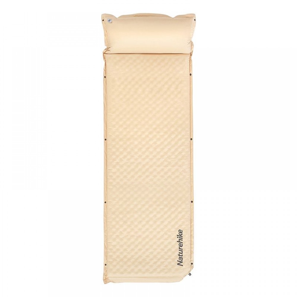 Самонадувной коврик одноместный с подушкой Naturehike CNK2300DZ014, 30 мм, бежевый