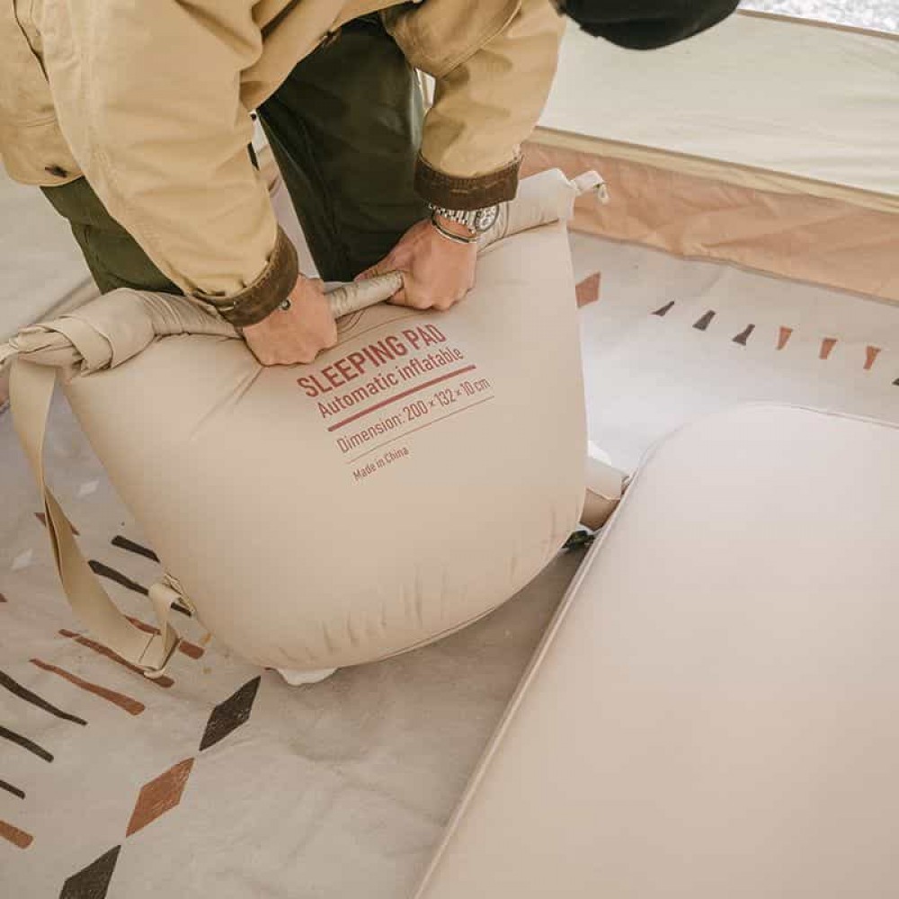 Самонадувной матрас 10 см односпальный Naturehike NH20FCD08, бежевый