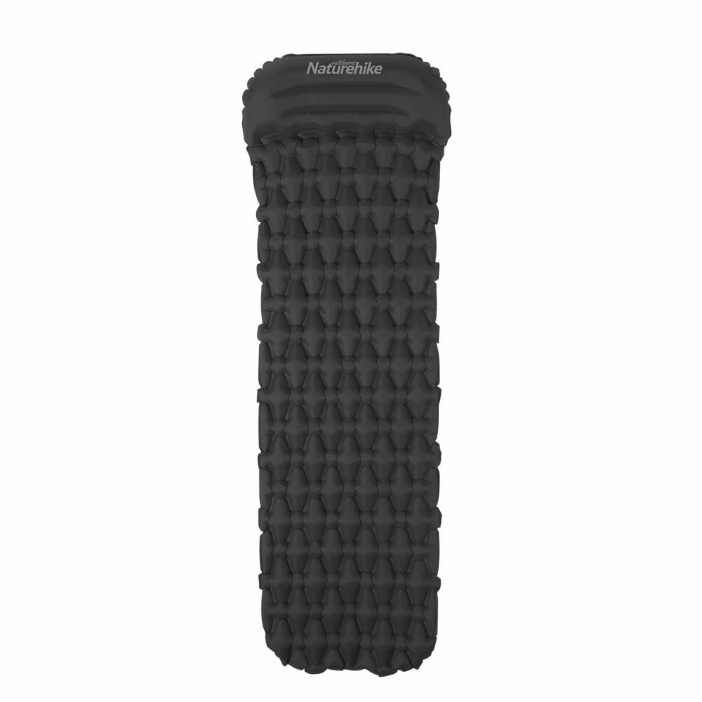 Коврик надувной с подушкой и мешком для надувания Naturehike FC-12 NH19Z003-P, 65 мм, графит