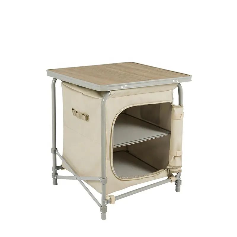 Складной стол с полками Naturehike CNH22JU031, бежевый