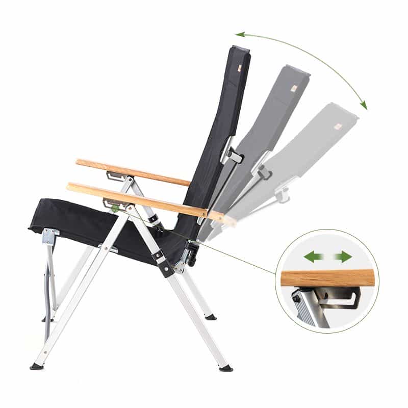 Крісло складане Naturehike NH17T003-Y, алюміній, чорне