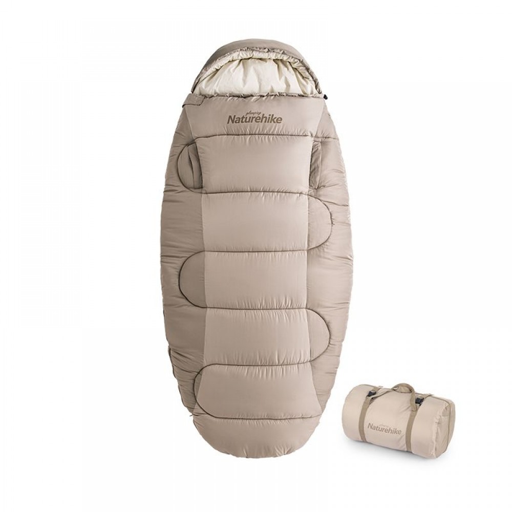 Спальный мешок овальный Naturehike PS300 NH20MSD03, правый, бежевый