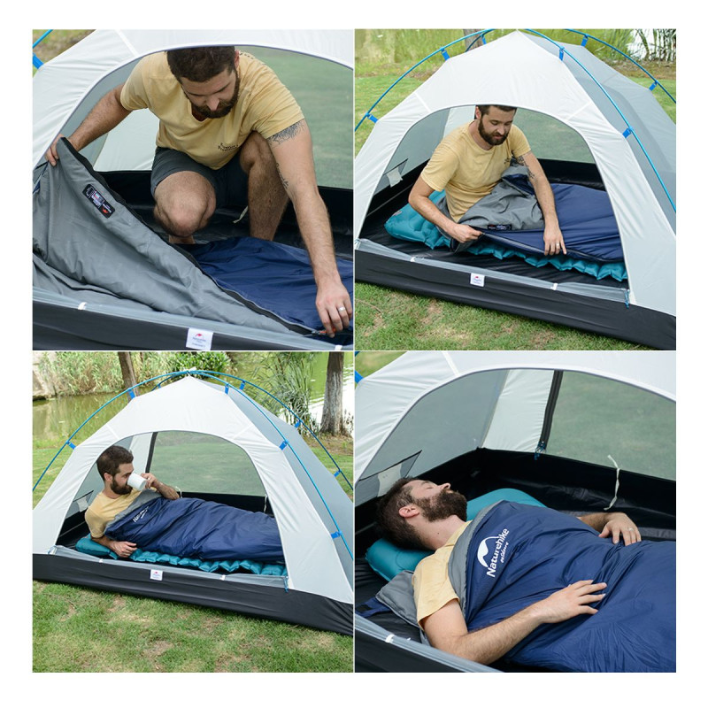 Спальник сверхлегкий Naturehike LW180 NH21MSD04 левый, (15°C), размер M, темно-синий