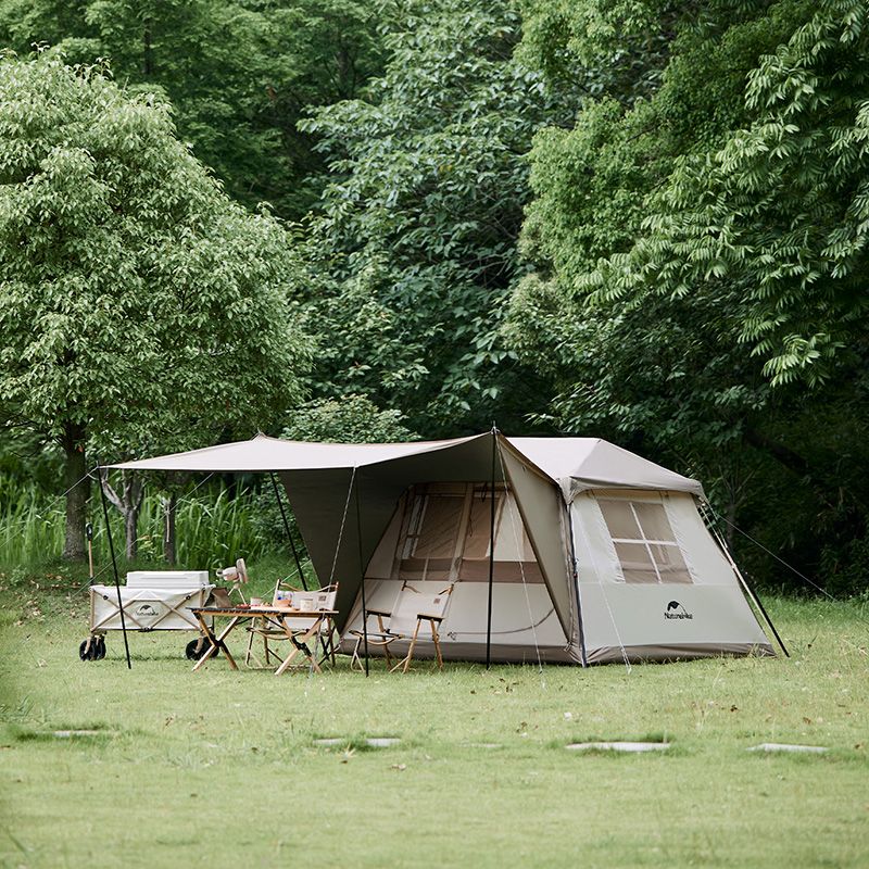 Палатка с навесом Naturehike Village CNK2300ZP022, маленькая коричневая