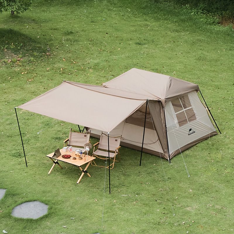 Палатка с навесом Naturehike Village CNK2300ZP022, маленькая коричневая