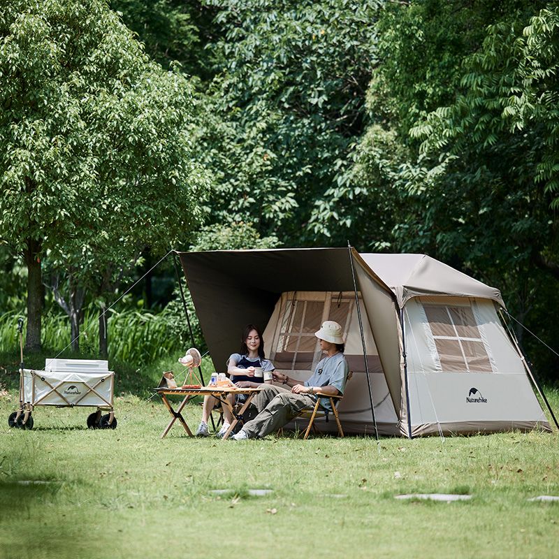 Палатка с навесом Naturehike Village CNK2300ZP022, маленькая коричневая