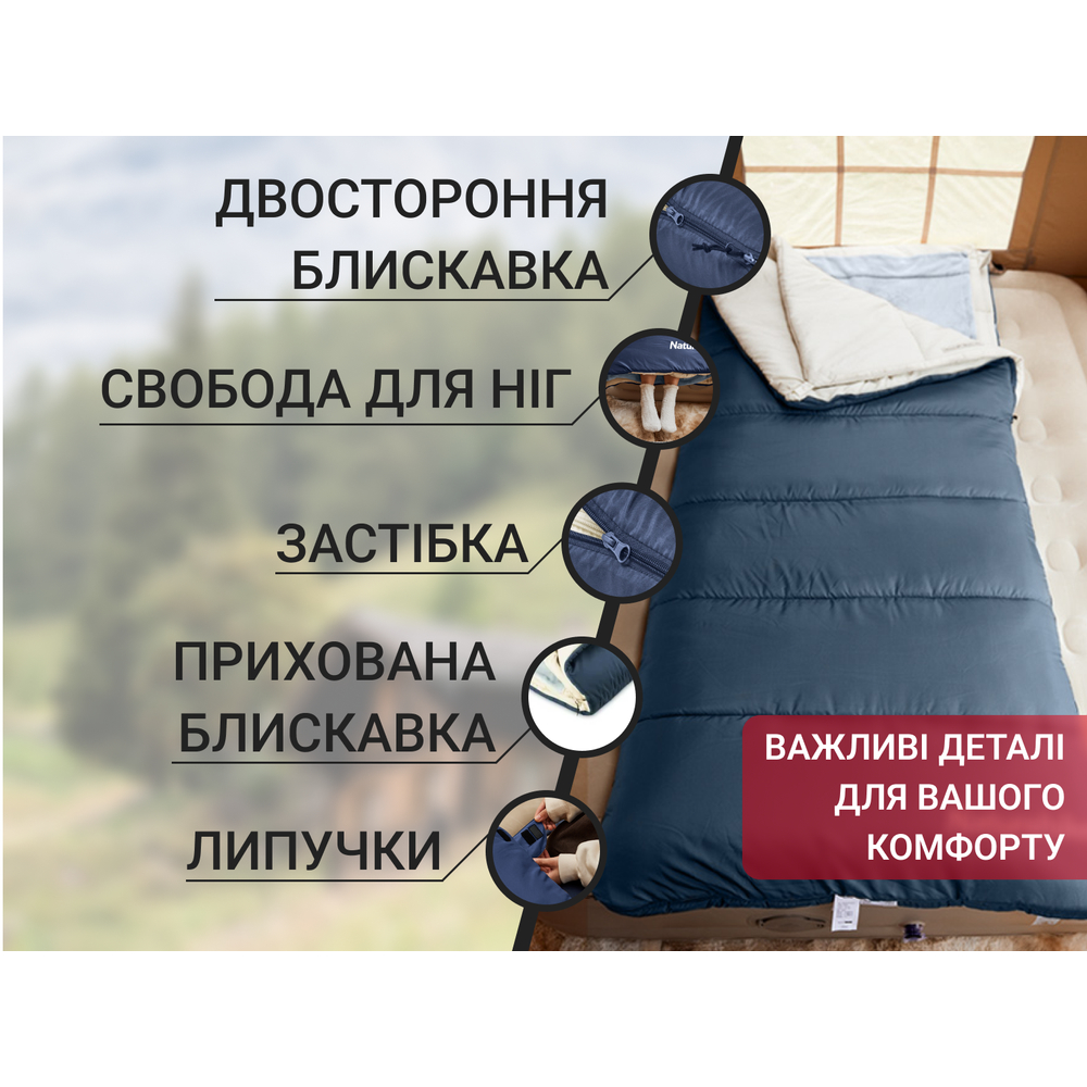 Спальный мешок 3 в 1 Naturehike CR450 CNH22SD011, синий