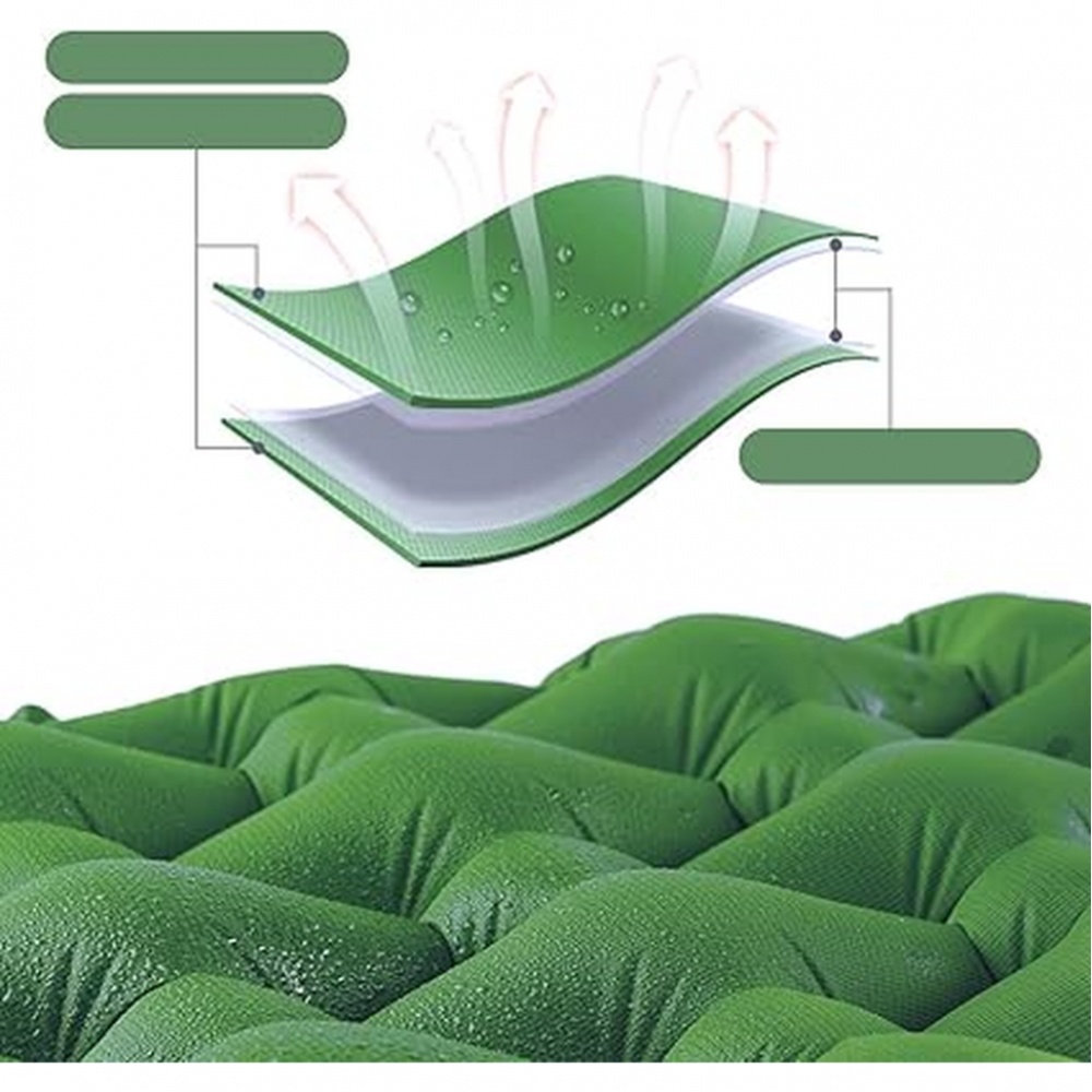 Коврик надувной Naturehike FC-10 NH19Z001-P, 65 мм, зеленый