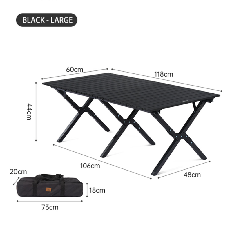 Складной стол большой Naturehike CNK2300JU010, алюминий, черный