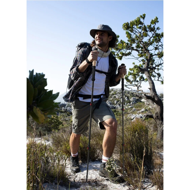 Треккинговая палка Naturehike NH20DS003, 135 см, черный/красный