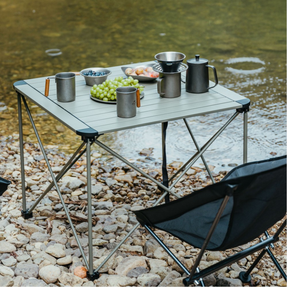 Складаний стіл Naturehike CNK2450JJ013, L, алюміній, сірий