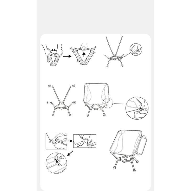 Крісло складане Naturehike Clamshell 001 Triangle Folding Moon Chair, чорний