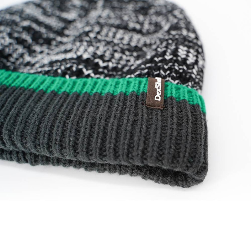 Шапка водонепроницаемая Dexshell Cuffed Beanie, р-р L/XL (58-60 см) черная с зеленой полосой