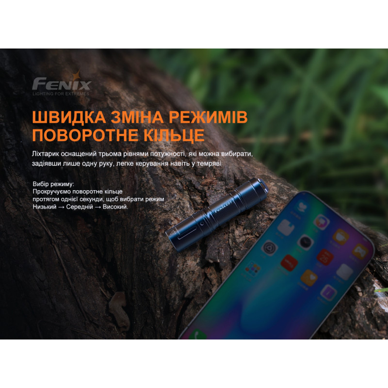 Фонарик ручной Fenix E01 V2.0 черный