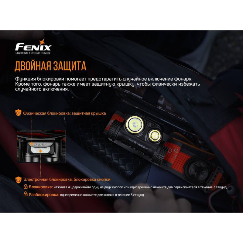 Фонарик налобный Fenix HM65R-T