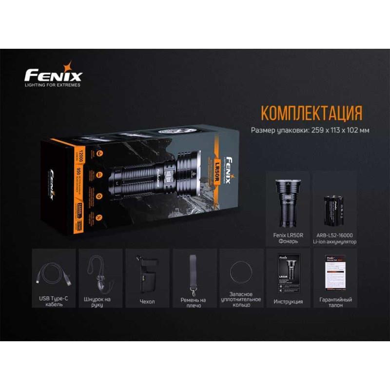 Фонарик ручной Fenix LR50R