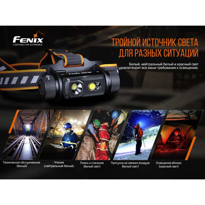Фонарик налобный Fenix HM70R