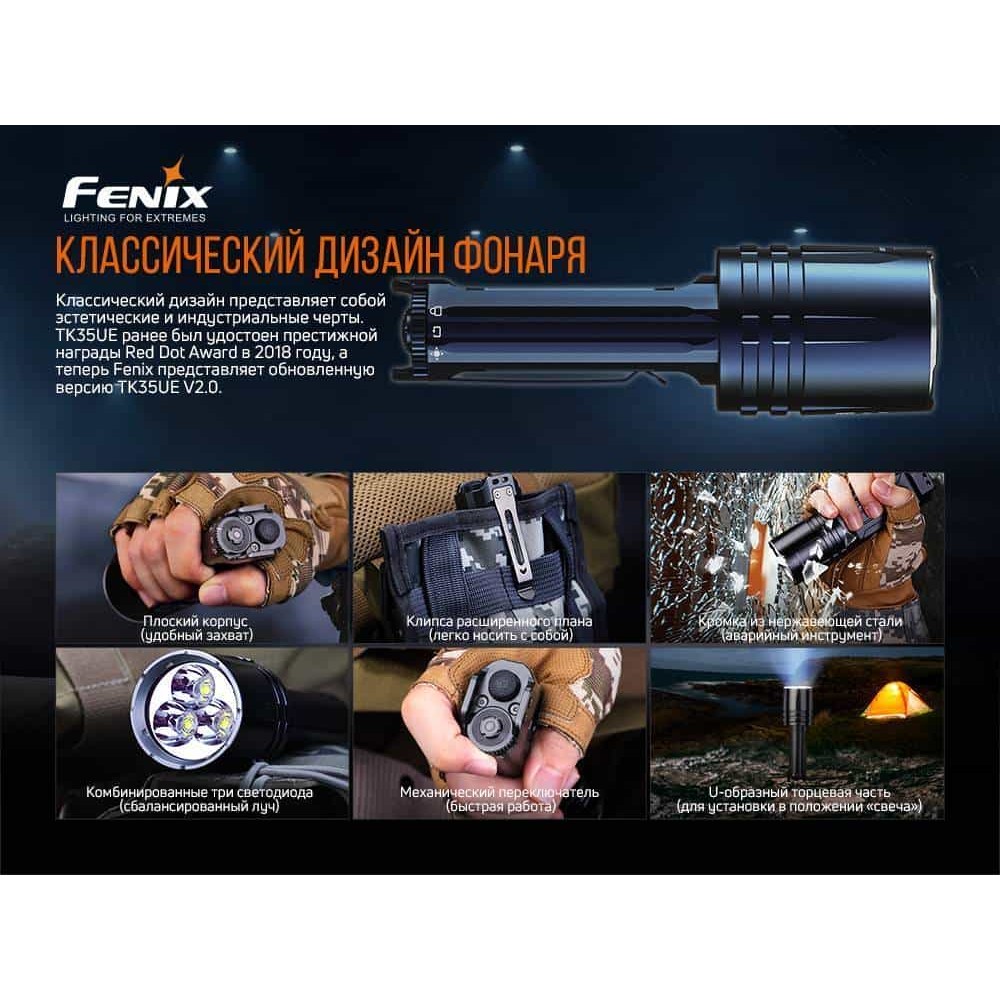 Фонарик ручной Fenix TK35UE V2.0