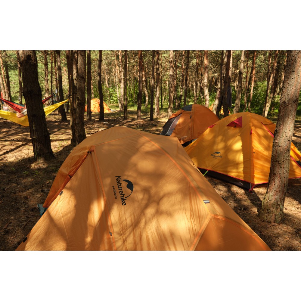 Палатка сверхлегкая двухместная с футпринтом Naturehike Star-River 2 Updated NH17T012-T, 210T, оранжевая