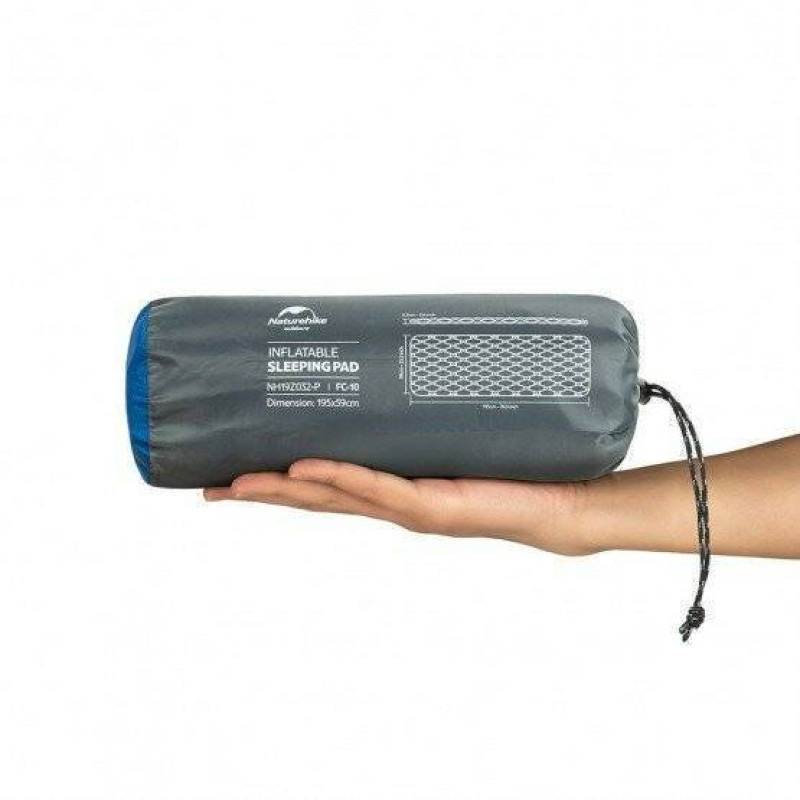 Коврик надувной Naturehike FC-10 NH19Z032-P, 65 мм, голубой