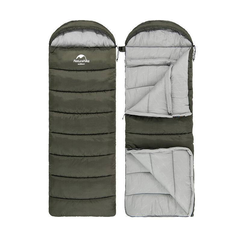 Спальник c капюшоном Naturehike U350 NH20MSD07, (1°C), левый, зеленый