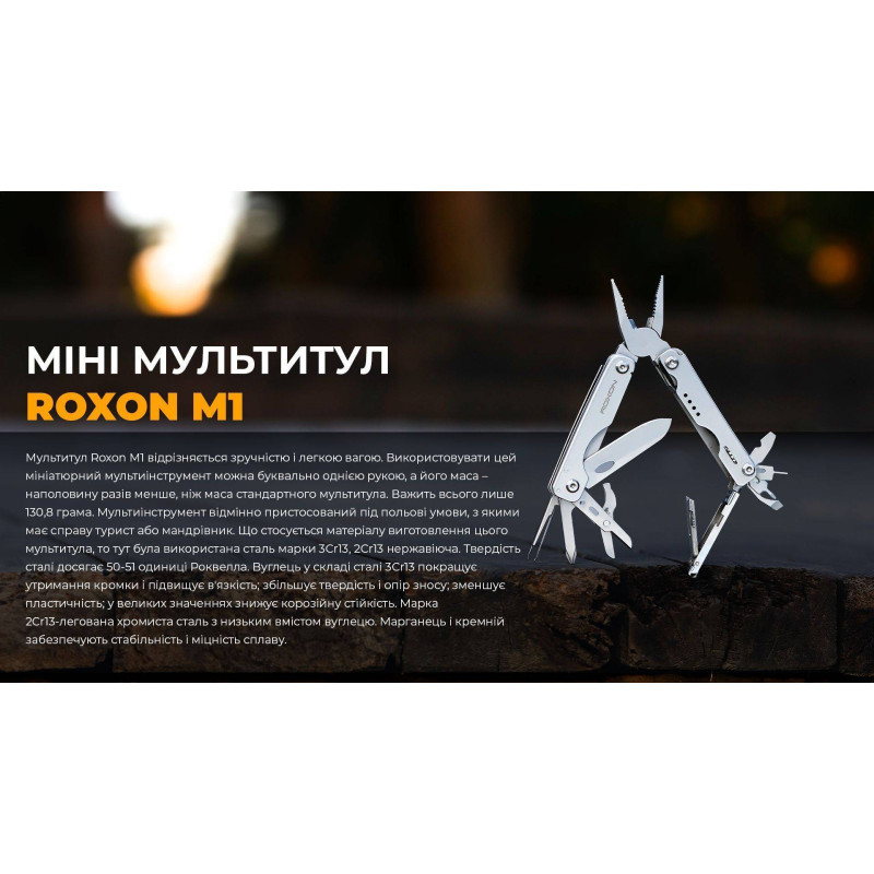 Мини-мультитул Roxon M1, серый